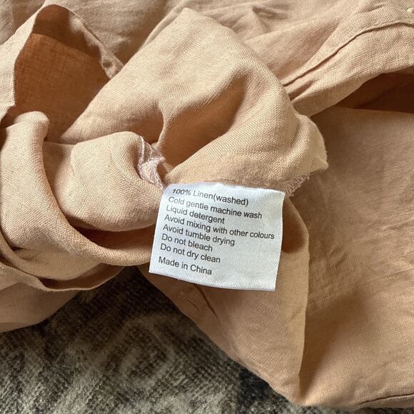 Bed Thread 100% Washed Linen Duvet Cover Faded Orange Neutral Full/Queen 80x90" - Picture 6 of 6